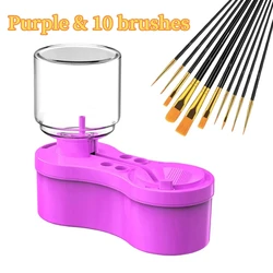 Innovative Automatic Paint Brush Cleaning System with Drain Button and Water Circulation (Purple Set)