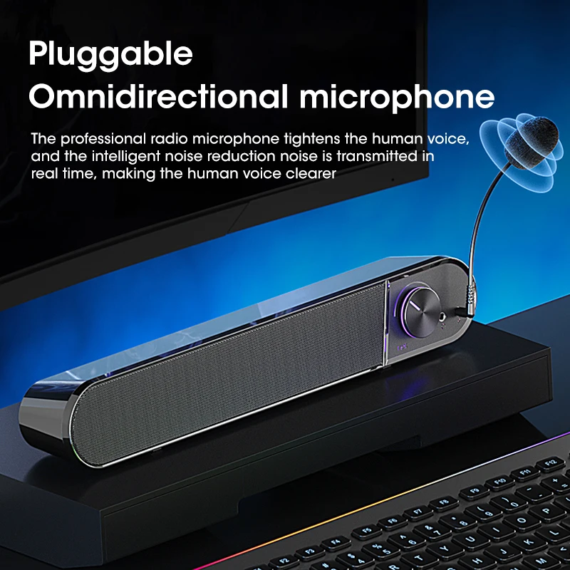 4D 서라운드 사운드바 블루투스 5.0 유선 무선 스테레오 서브우퍼 스피커 홈 시어터 PC 노트북 컴퓨터 게임 영화용