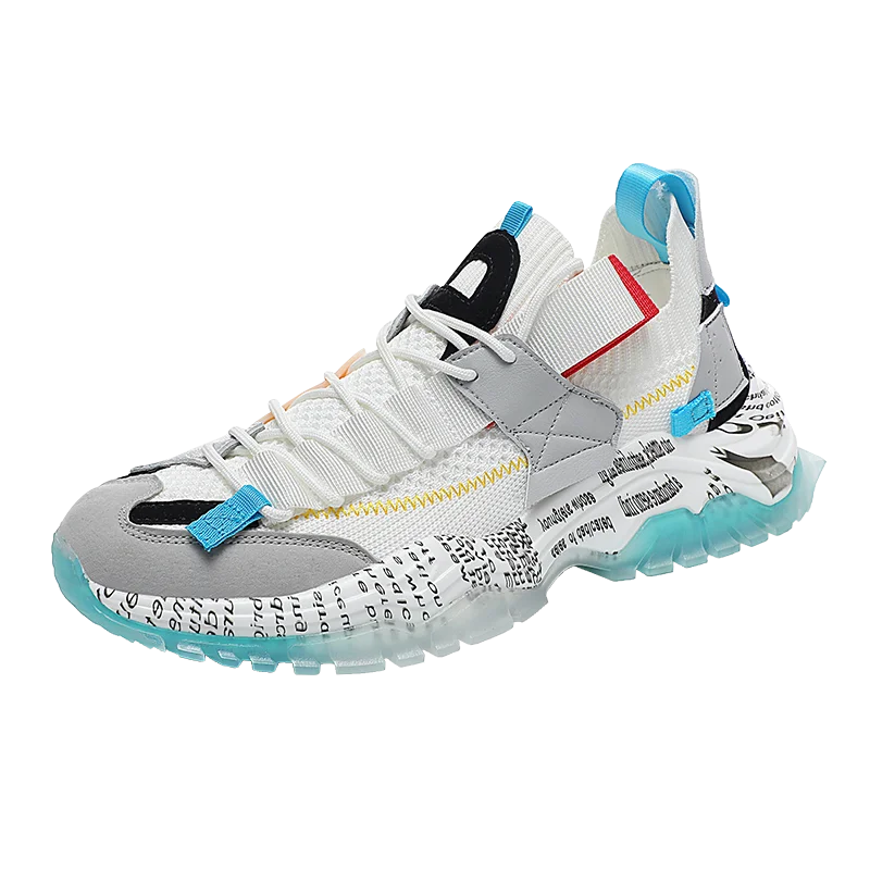 Popular Men's Sneakers Thick Soled Running Shoes Fashion Graffiti Casual Shoes High Quality Colorful Breathable Outdoor Footwear