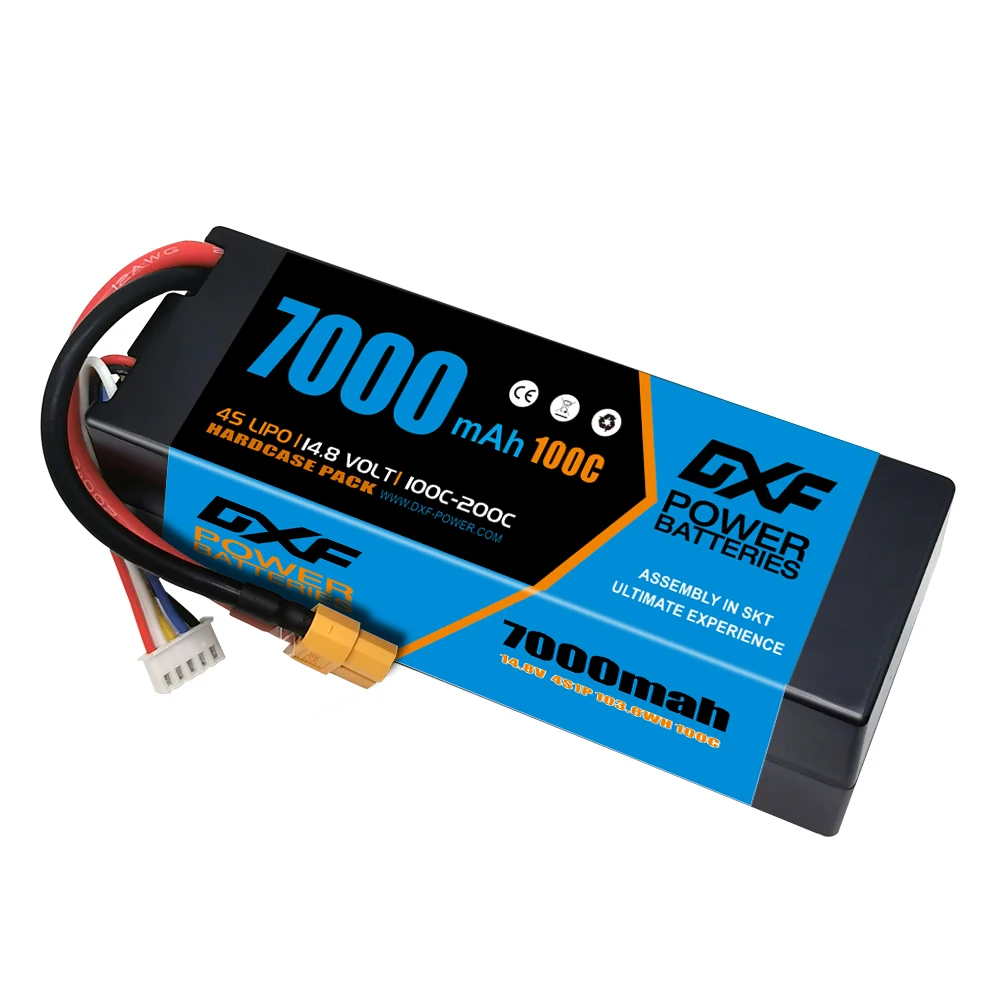 Dxf Lipo 4S 7000Mah 14.8V Batteria 100C Versione Blu Grafene Racing Series Hardcase Per Rc Car Truck Evader Bx Truggy 1/8 Buggy