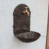 Rustic Cast Iron Wall Mounted Wash Basin, Balcony, Courtyard, Retro Pool, Wall Decoration Crafts, Home Decoration 4