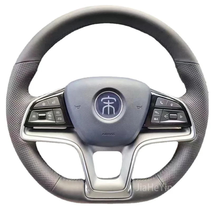 

For BYD Song plus dmi Yuan pro Han ev Qin Tang max DIY Customized Non-slip Leather Hand Sewn Steering Wheel Cover