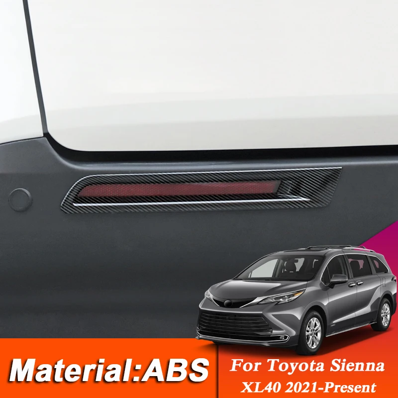 

2pcs Car Front and Rear Fog Light Frame Sequins ABS Chrome Styling Sticker For Toyota Sienna XL40 2021-Present Auto Accessory
