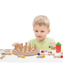  Kids Wooden Memory Match Stick Chess Game Fun Block Board Game Educational Color Cognitive Ability Toy For Children 