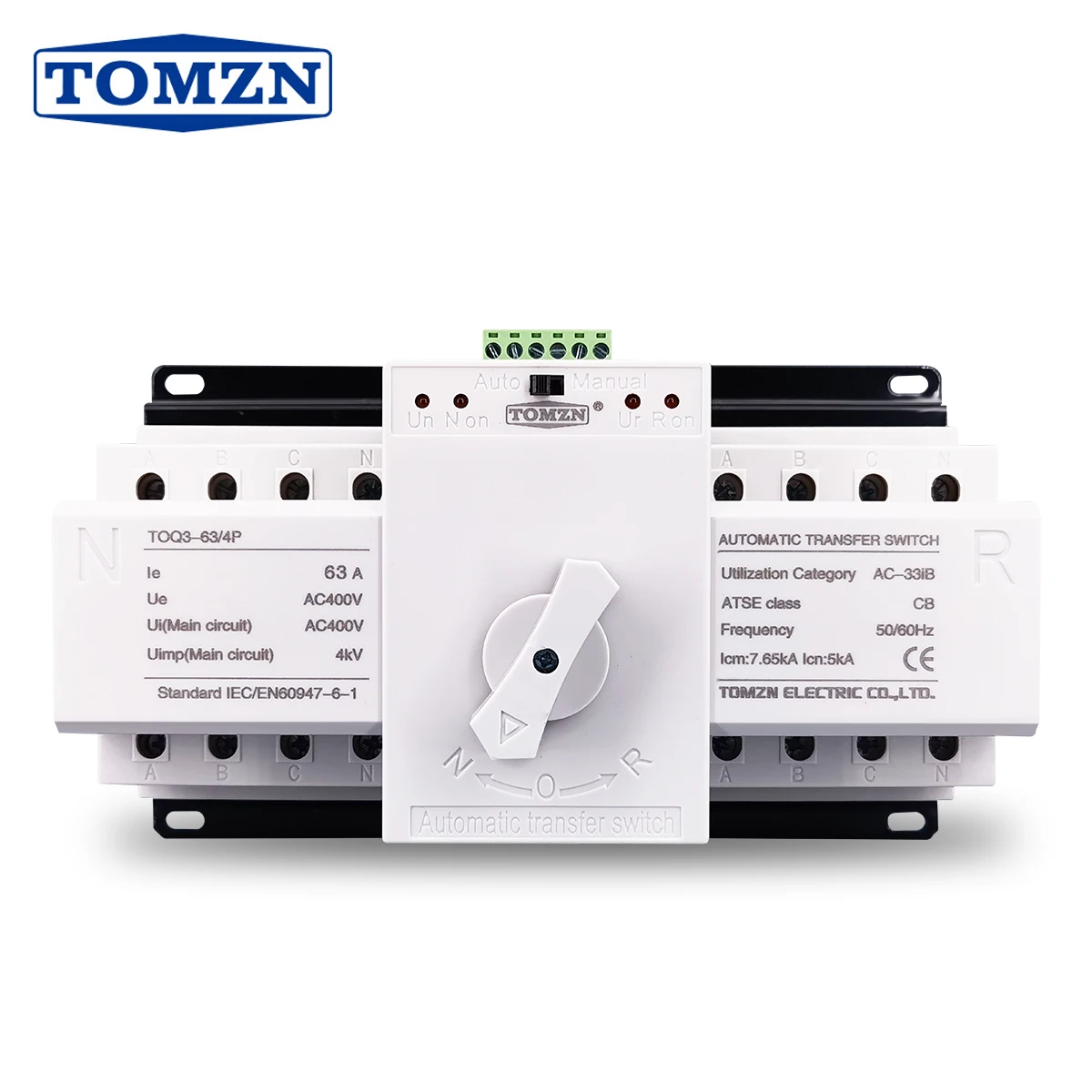 Interruptor de Transferência Automática do Tomzn-mcb tipo Poder Duplo 4p 63a 380v Ats