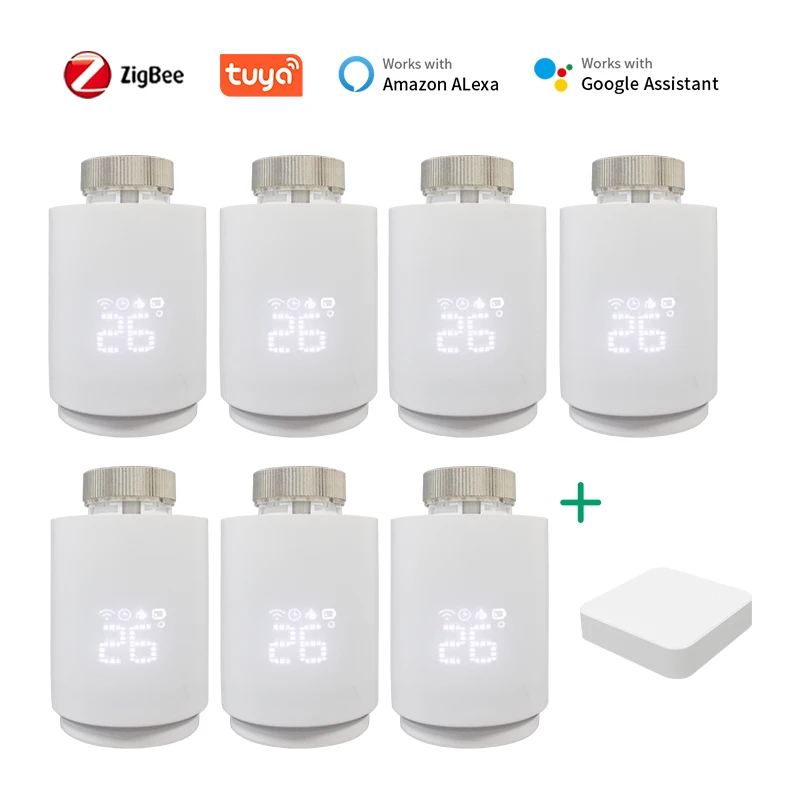 วาล์วควบคุมอุณหภูมิหม้อน้ำ Tuya Smart Home Zigbee 3.0  เทอร์โมสตัทหม้อน้ำ Zigbee วาล์วควบคุมอุณหภูมิ Zigbee รองรับ Alexa และ Google Home 1