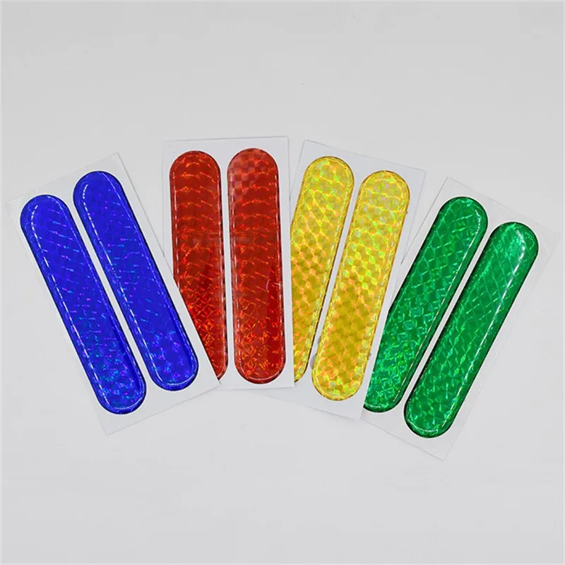 

2pcs Car Reflective Sticker Car Door Stickers Decal Warning Reflective Tape Strips 4 Colors Safety Mark Auto Reflector Stickers