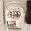 Layered Storage Cosmetic Storage Box Large Capacity Dustproof Makeup Organizer Transparent and Visible With handle 3