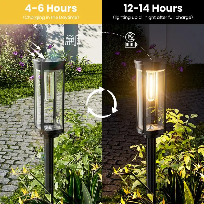 Solar Pathway Lights Outdoor Solar Pathway Garden Lamp Waterproof Landscape Lights Walkway Driveway Lawn Patio Garden Decor