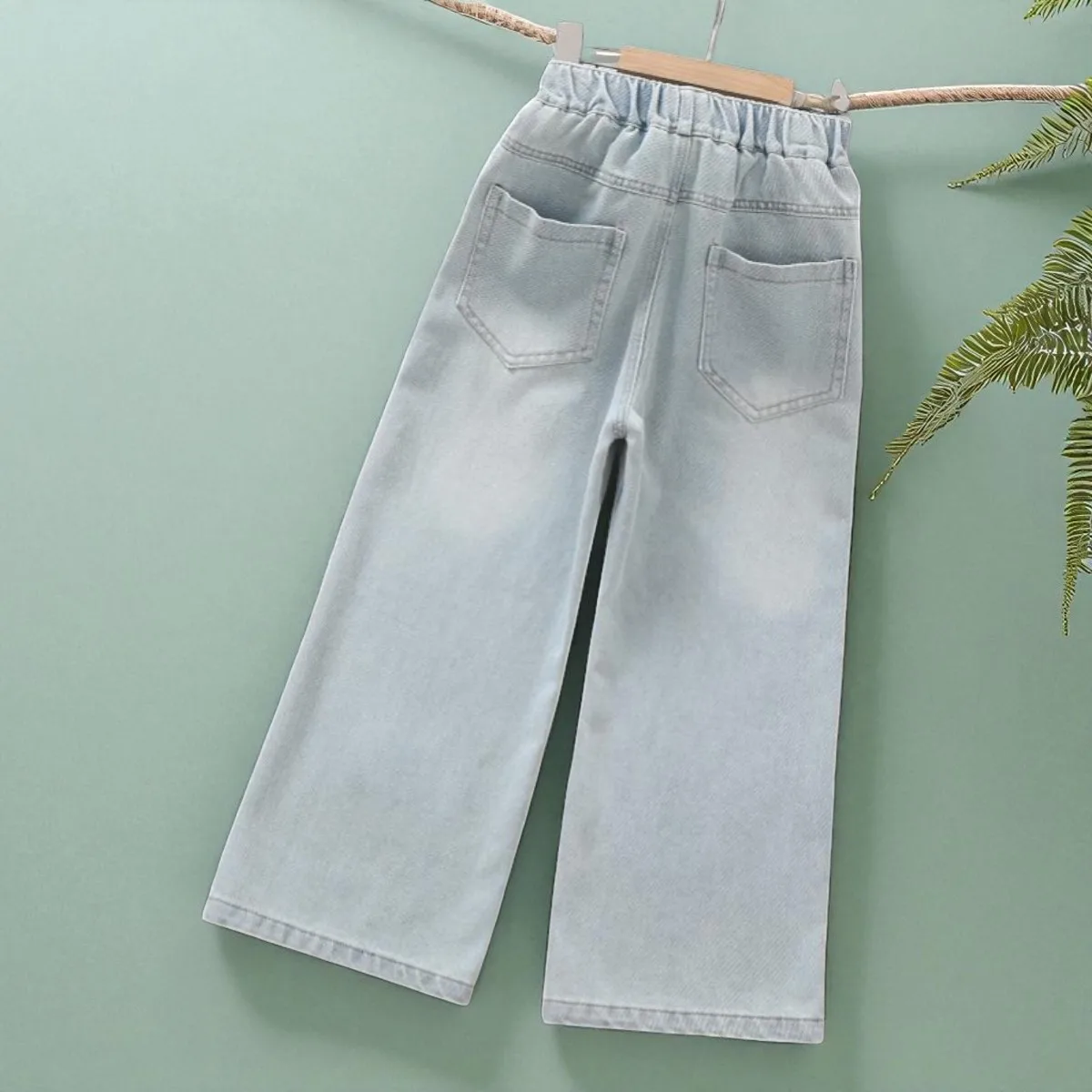 السراويل للفتيات الجينز المراهقين ملابس الأطفال فراشة طباعة السراويل ربيع الخريف الطفل الاطفال الملابس الجينز 6 8 10 12 14 Y