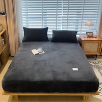 WASART hiver chaud velours polaire drap-housse élastique housse de matelas couple 2 places linge de lit luxe double drap 150x190 6