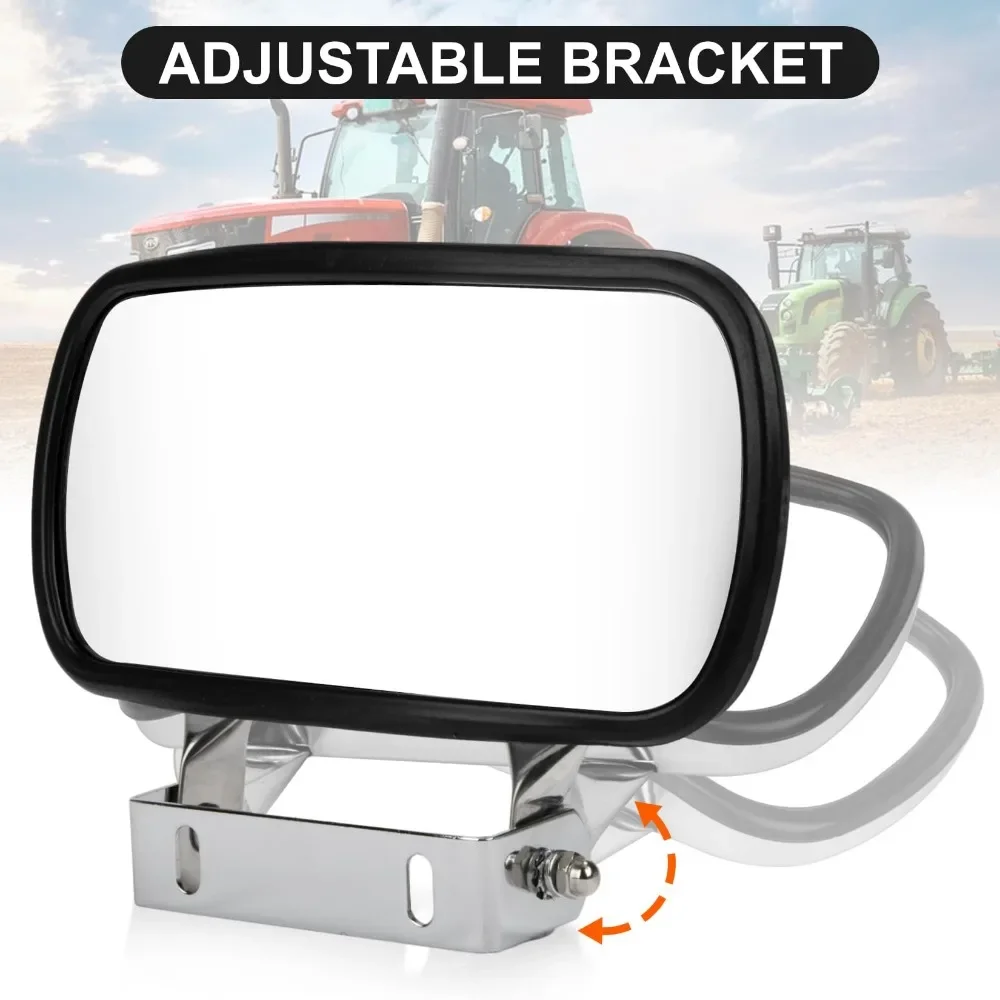 Motorcycle Tractor Convex Mirror ruck Mirror Stainless Steel Rear View Rectangular Side Universal