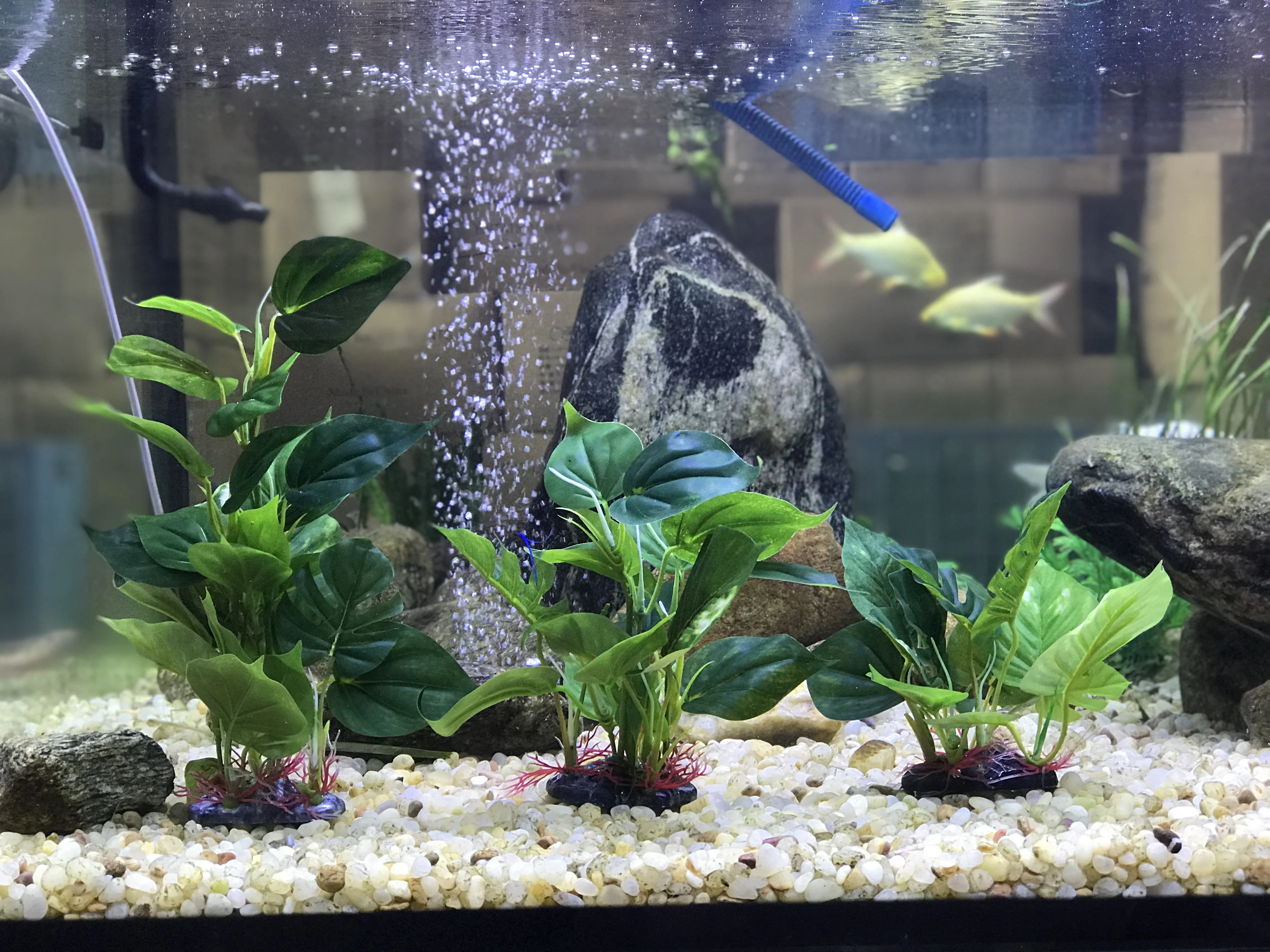 Artificial Aquarium Decor Plants Plastic Aquatic Plant with large green leaves Underwater Plants Fish tank aquatic plant adorn 2