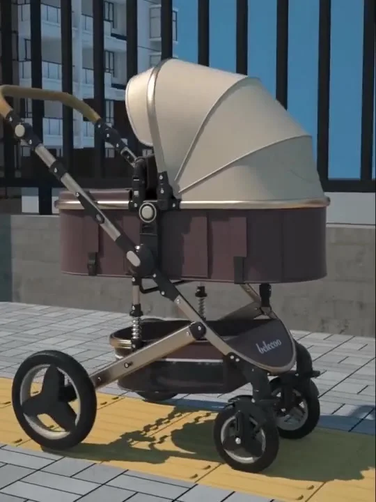 Belecoo-折りたたみ式ベビーカー2 in 1,軽量,両面,4シーズン