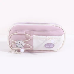 Creative Drawstring Pencil Case with Spacious 9 - Layer Design for Portable School Supplies Storage (Purple)