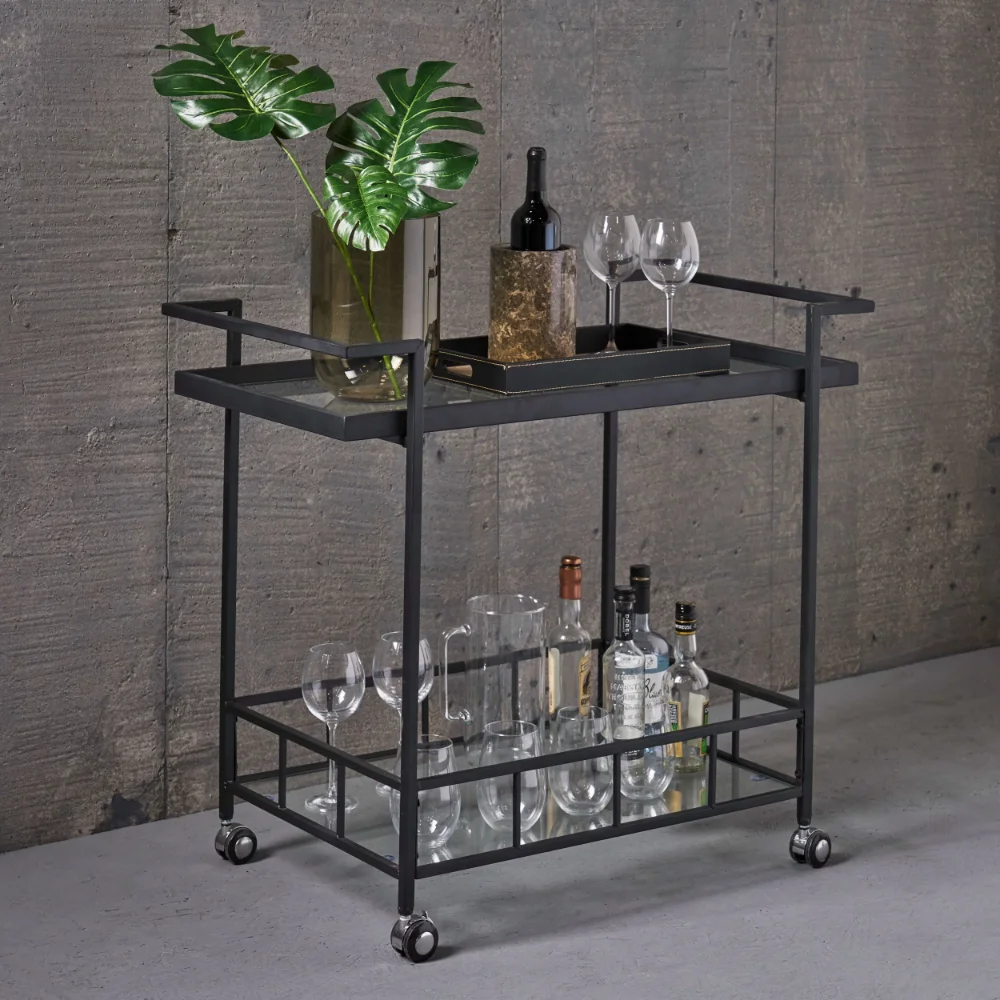 Cinphany Tempered Glass Bar Cart