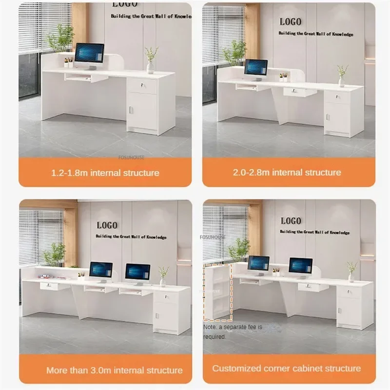 Company Front Desk Beauty Salon Pink Reception Desk Clothing Store Cashier Training Institution Information Service Counter
