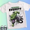 Boy Birthday Hulk Personalize Name Shirt Children 2 3 4 5 6 7 8 Years New Marvel Hulk Birthday Summer White Short Sleeve T-Shirt 3