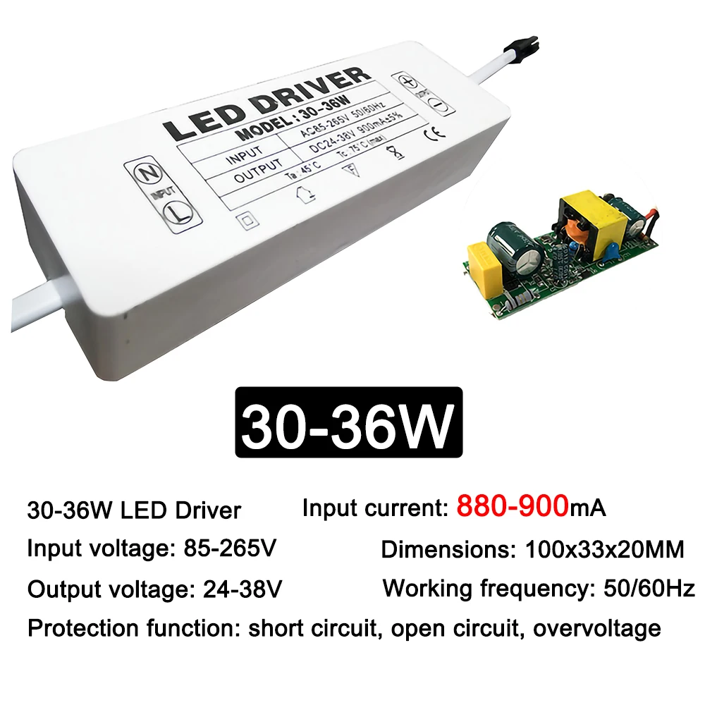 Trasformatore LED 36W - Da 230V AC A 12V DC, 3A