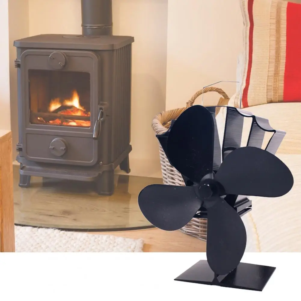 4 Blades Heat Powered Stove Fan Wood Burner Fireplace Fan Saving Fuel 4  Cutter Wood-burning Christmas Stoves Heat Powered Fan - AliExpress