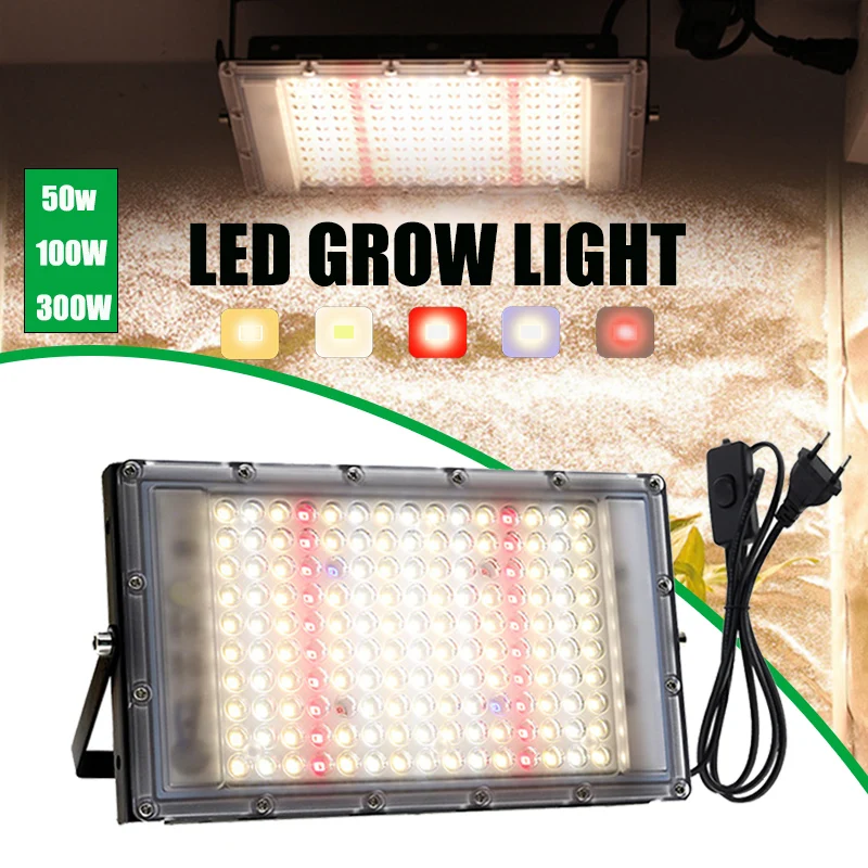 

50W 100W 300W Full Spectrum LED Grow Light Imitated Sunlight Phyto Lamp For Greenhouse Hydroponic Plant Growth Lighting