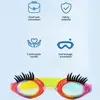 High Quality Silicone Children Eyelash Swimming Goggles Waterproof Anti-fog Swimming Goggles PC HD Eyelash Goggles 2