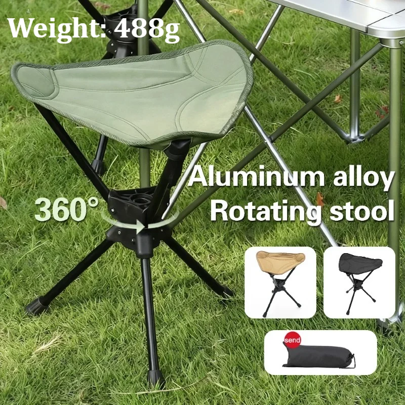 Chaise camping rotation 360° ultra légère aluminium pliable pêche pique-nique tissu oxford 600D siège