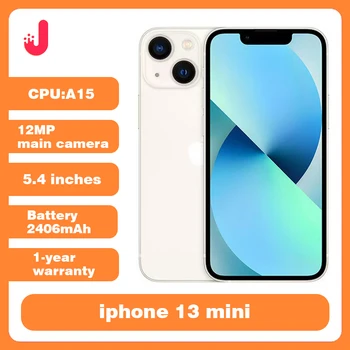Apple iPhone 13 Mini Sblocco originale Display Super Retina XDR da 5,4' 4 GB di RAM 128/256 GB A15 Chip bionico 5G Telefono cellulare usato