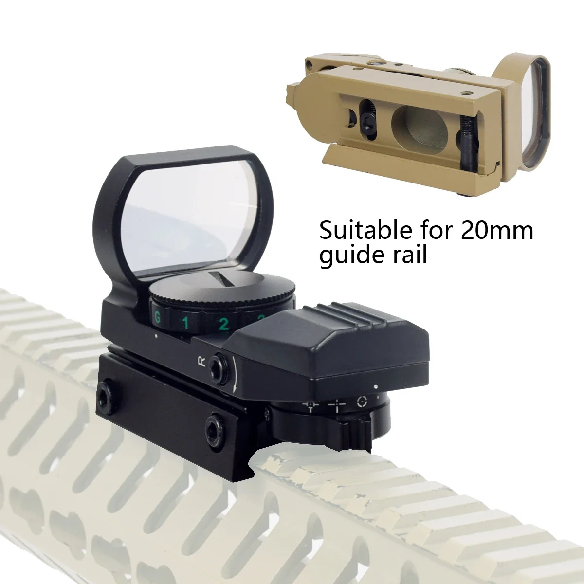 Tactical Riflescope Hunting Optics Red Green Projected Dot Sight Reflex 4 Reticle Scope Collimator Sight for 20mm Rail