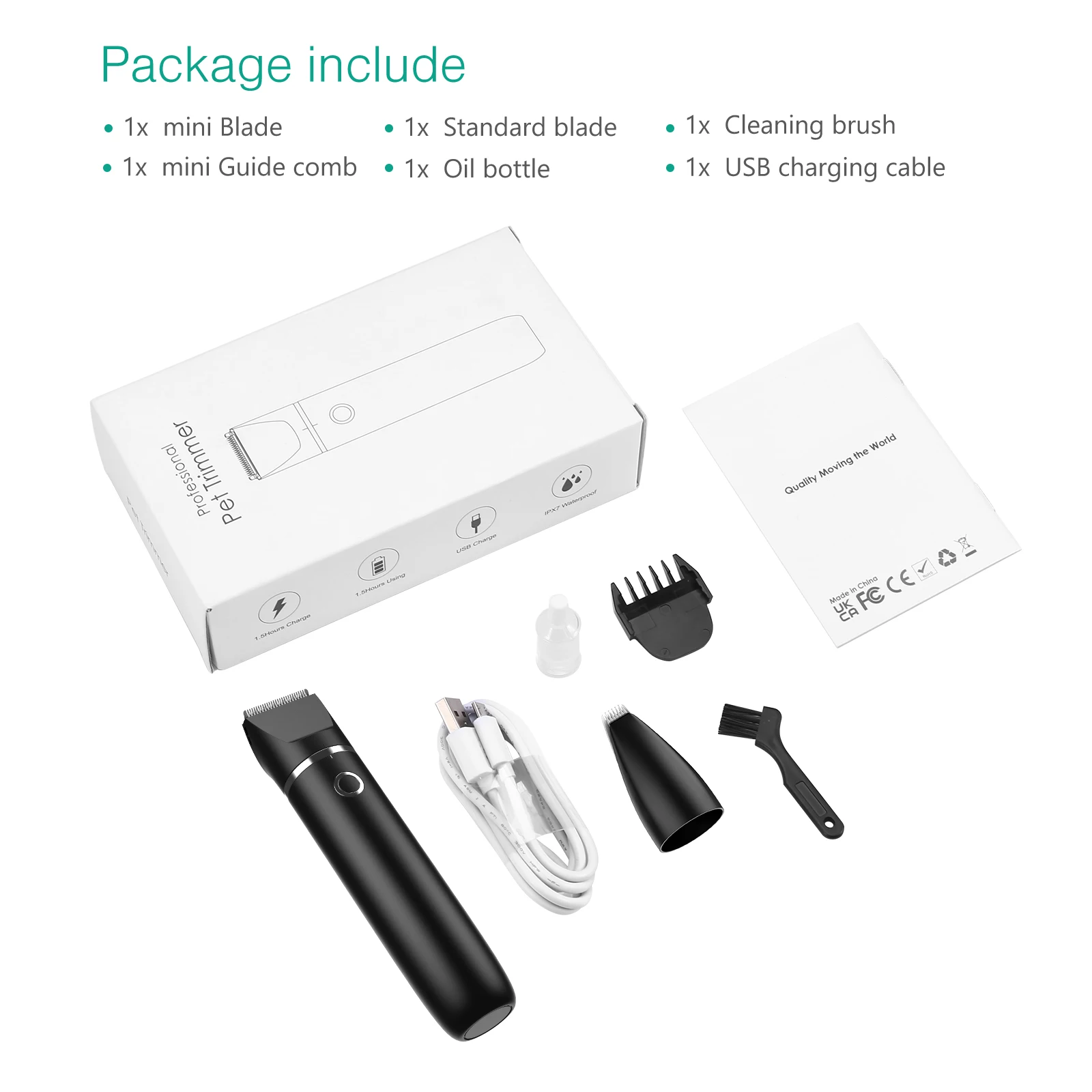 ORIA Silent Dog Clippers 2 IN 1 Electric Dog Trimmer Grooming Kit 2 Clipping Heads Rechargeable Hair Trimmer Cats P pet clipper dog hair trimmer pet hair trimmer dog clipper
