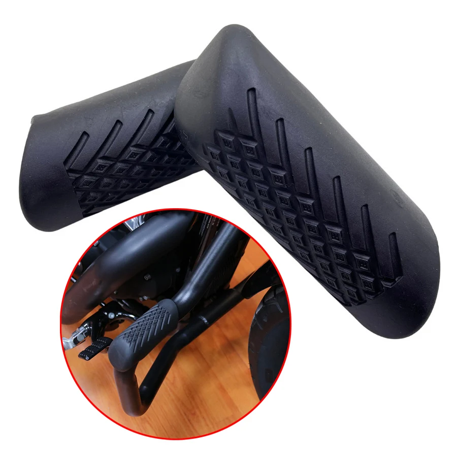 2PC Universal 32MM Motorcycle Crash Bar Front Bumper Protective Cover Rubber Engine Guard Pad For Harley Suzuki BMW Ducati Honda motorcycle accessories