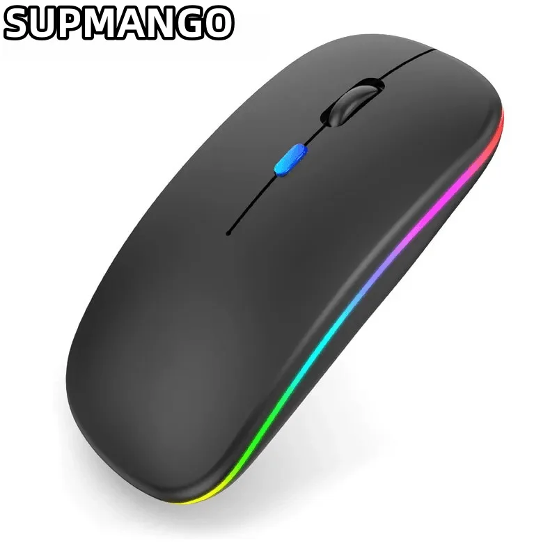 Rechargeable Wireless Mouse Single Mode USB 2.4 GHZ RGB 1600DPI Suitable for Laptop Tablet Macbook Game Players wireless mouse gaming mouse