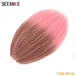 Ombre Pink Brazilian Afro Curls Synthetic Crochet Braiding Hair Extensions - 1Pcs/Lot (T30 - Pink)