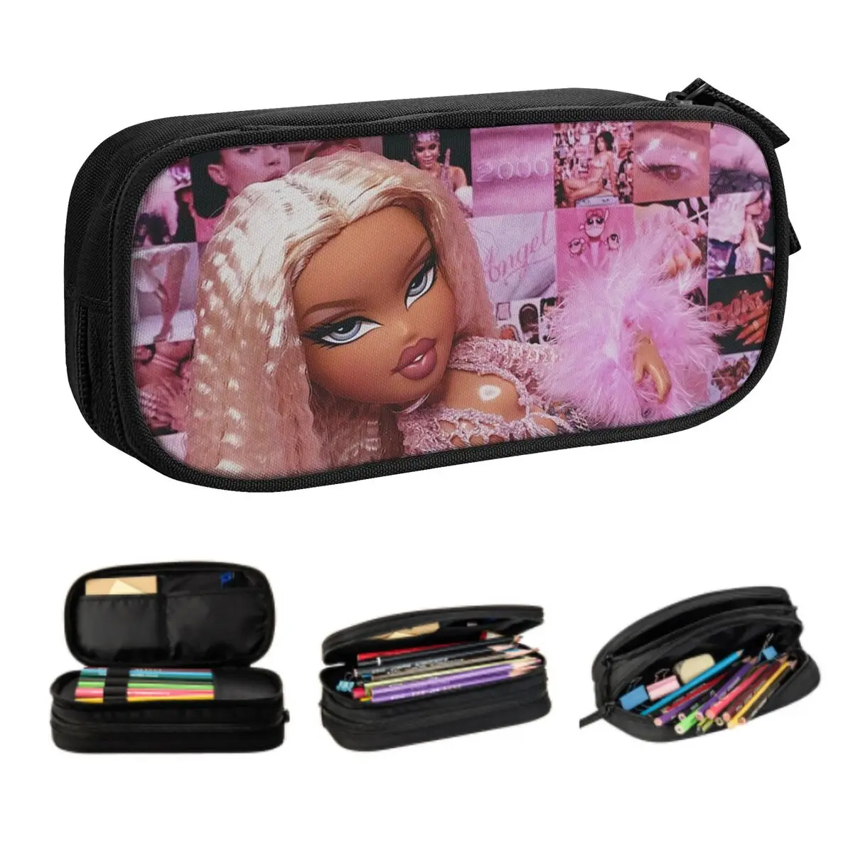 

Милые Чехлы для карандашей с мультипликационным рисунком Bratzs для девочек и мальчиков, большая емкость, коробка для карандашей с куклой и фильмом, канцелярские принадлежности