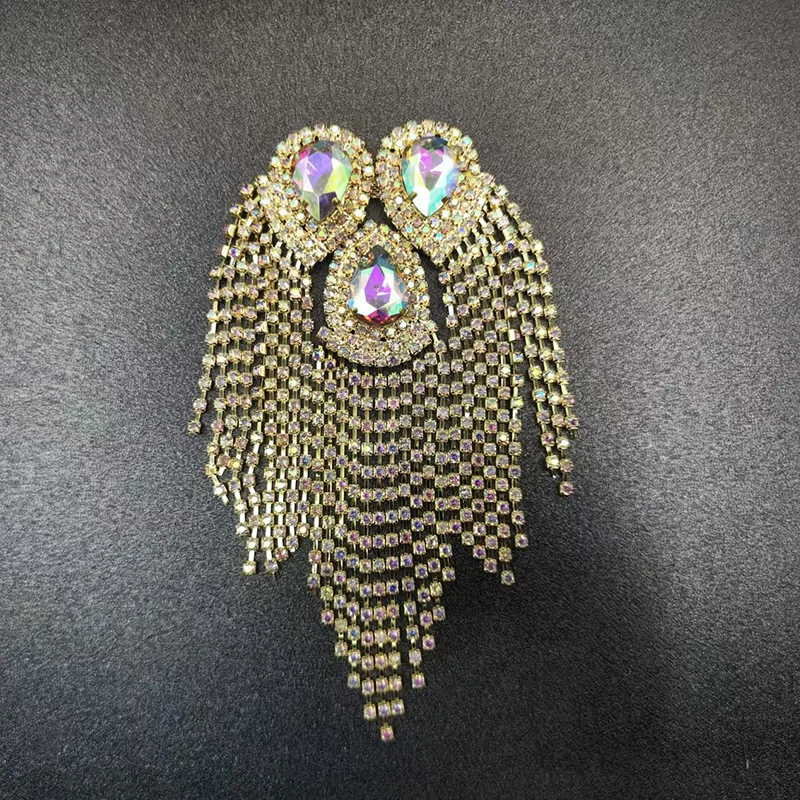 빈티지 태슬 브로치 핀, 비즈 체인 롱 드롭 디자인, 여성 남성 자켓 코트 DIY 의류 액세서리