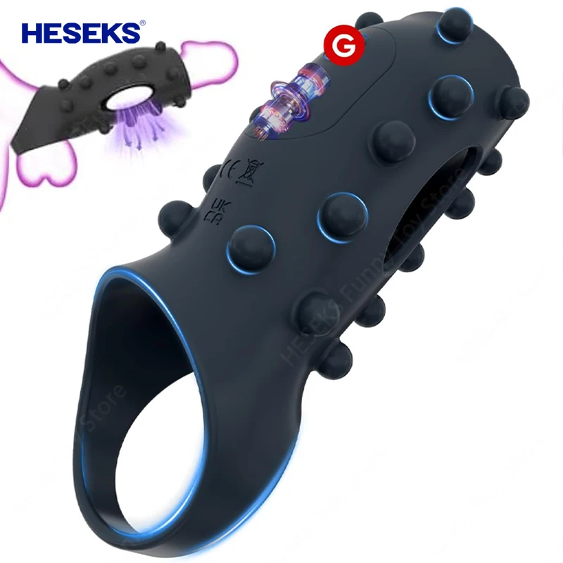 HESEKS Vibrierender Penis-Penisring, Penisring, Vibrator, Verzögerung der Ejakulation, Hoden, G-Punkt, Stimulieren, Sexspielzeug für Männer, Paare ab 18 Jahren 1