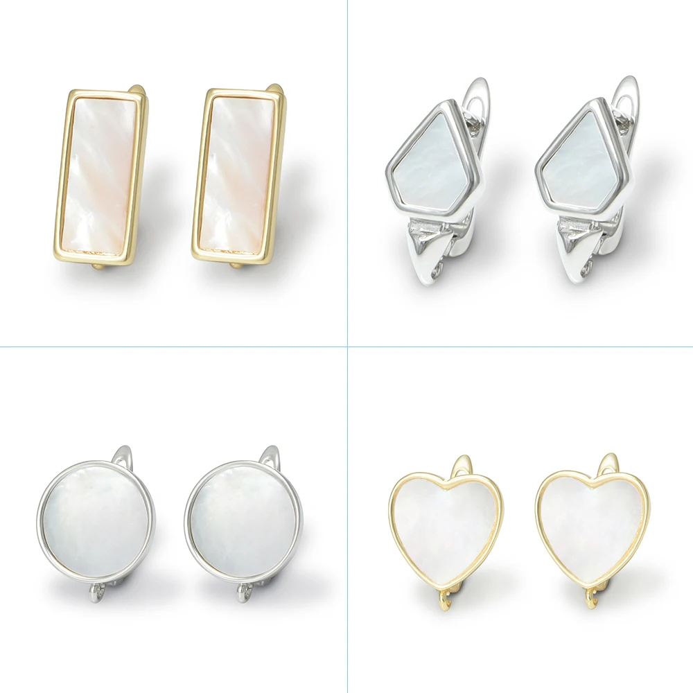 Square French Style Pierced Earrings_BDHL8014