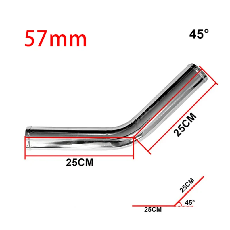 intercooler intake pipe 0/45/90/180 degree aluminum tube universal 2.25 Inch "57mm intercooler cold intake pipe racing turbo high flow