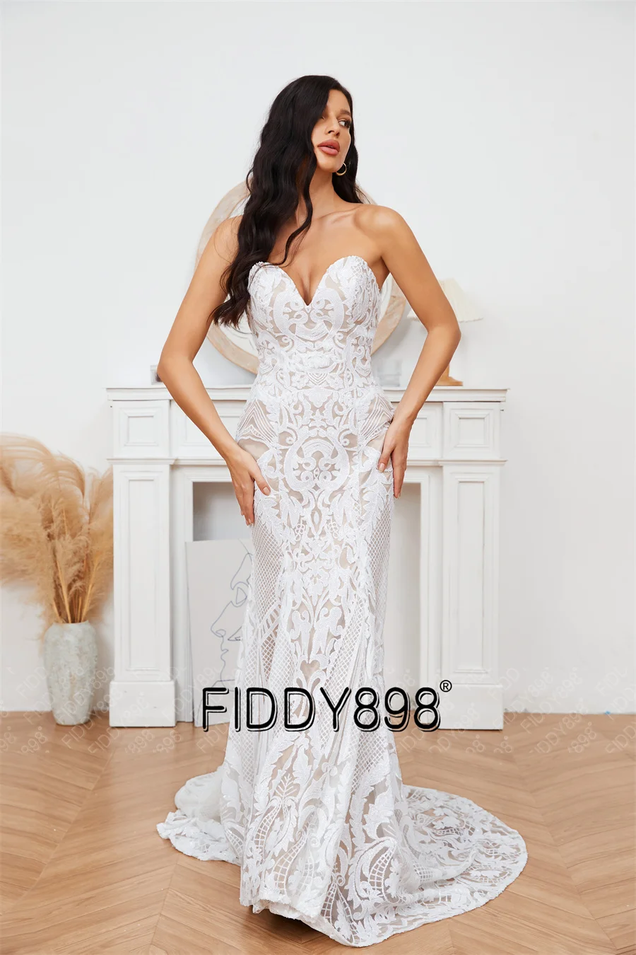 Sweeheart Mermaid Wedding Dresses Special Sequin Lace Bridal Gowns Sexy Trumpet Wedding Gown  Vestido de Novia 2