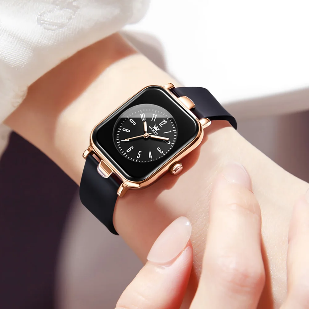 Women Watches OLEVS Women's Watches Minimalist Fashion Elegant Original Quartz Watch for Ladies Comfortable Soft Silicone Strap Waterproof