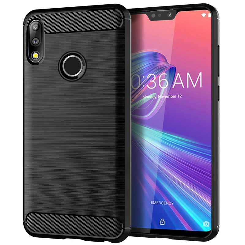 Matte Silicone Shockproof Carbon Fiber Soft Back Cover - Anti-Knock Protection Case