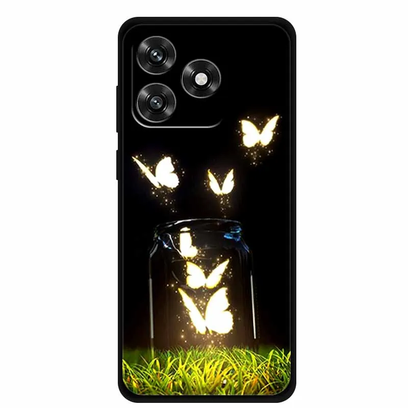 Black TPU Cartoon Soft Silicone Shockproof Case - Protective Back Cover