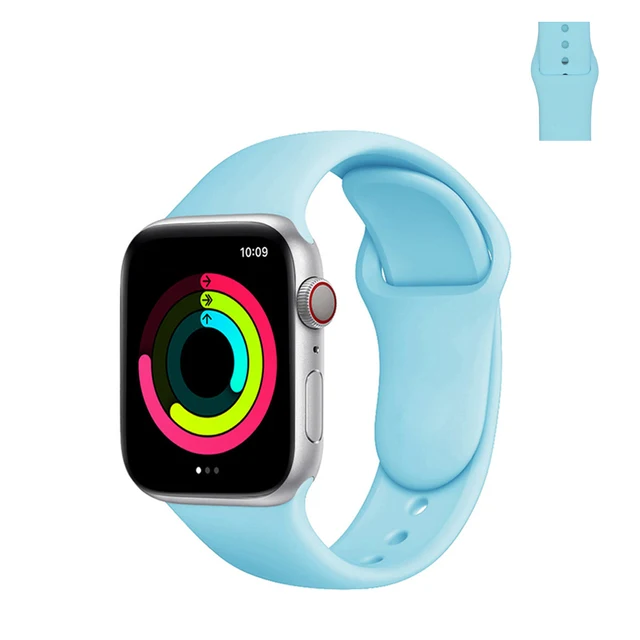 Sport Silicone Strap for Apple Watch Band 45mm 41mm 40mm 38mm Soft Bands Waterproof Wristbands for iWatch Series 7 SE6 5 4 3 2 1 15