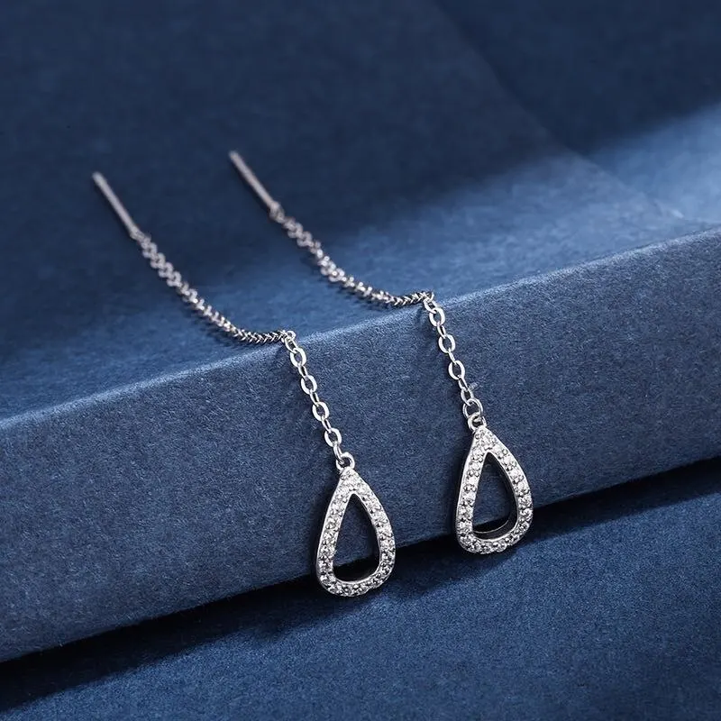 Long Earrings Fairy Lady Tassel Earrings Zircon Long Ear Cord
