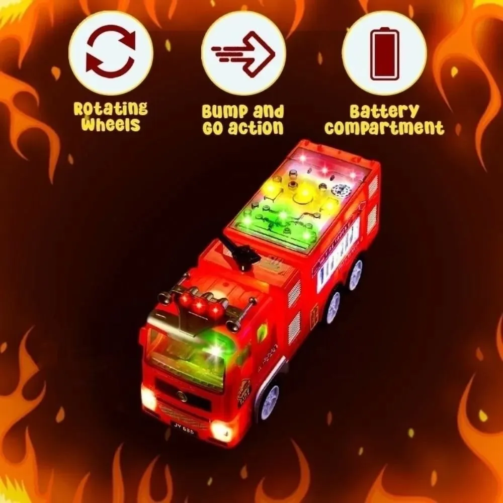 Flashing LED Fire Truck Toy Magnetic Sound Light Electric Engineering Truck Educational Mixer Truck Model Vehicles