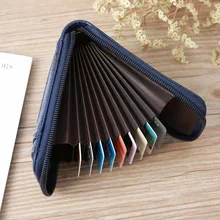 Mini billetera de cuero Unisex para hombre y mujer, billetera delgada de cuero a la moda con soporte para tarjetas de crédito y identificación
