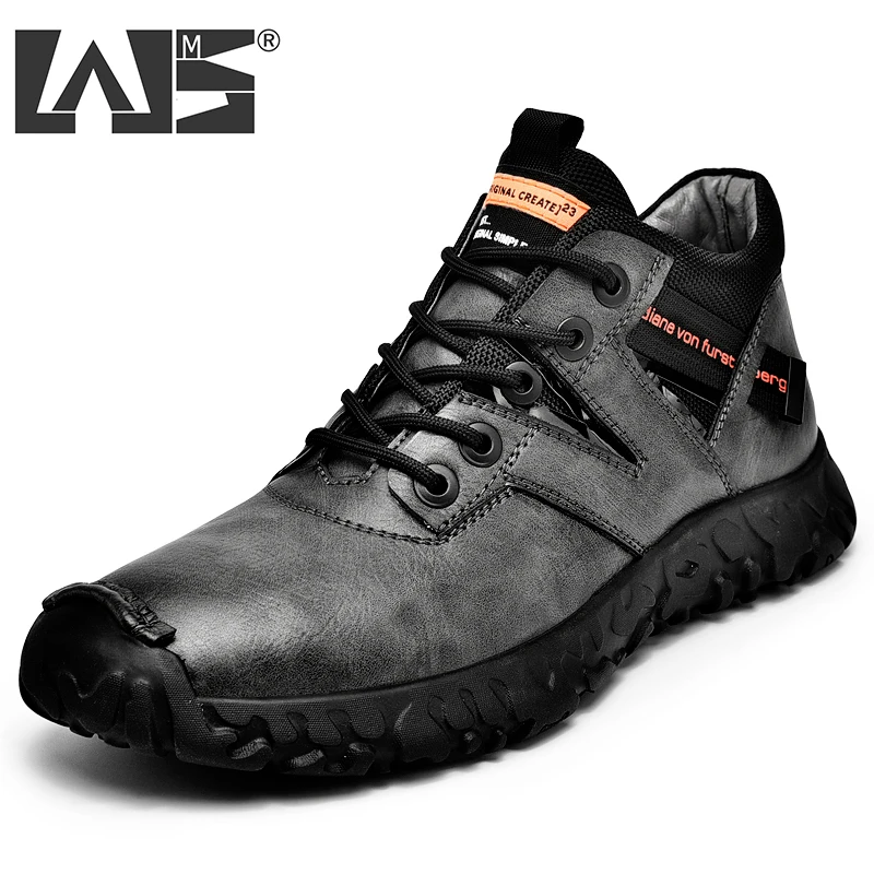 

Genuine Leather Men Ankle Boots Tactical Military Combat Boots Men Non-Slip Hiking Boots Casual Sneakers Outdoor Men Safety Boot