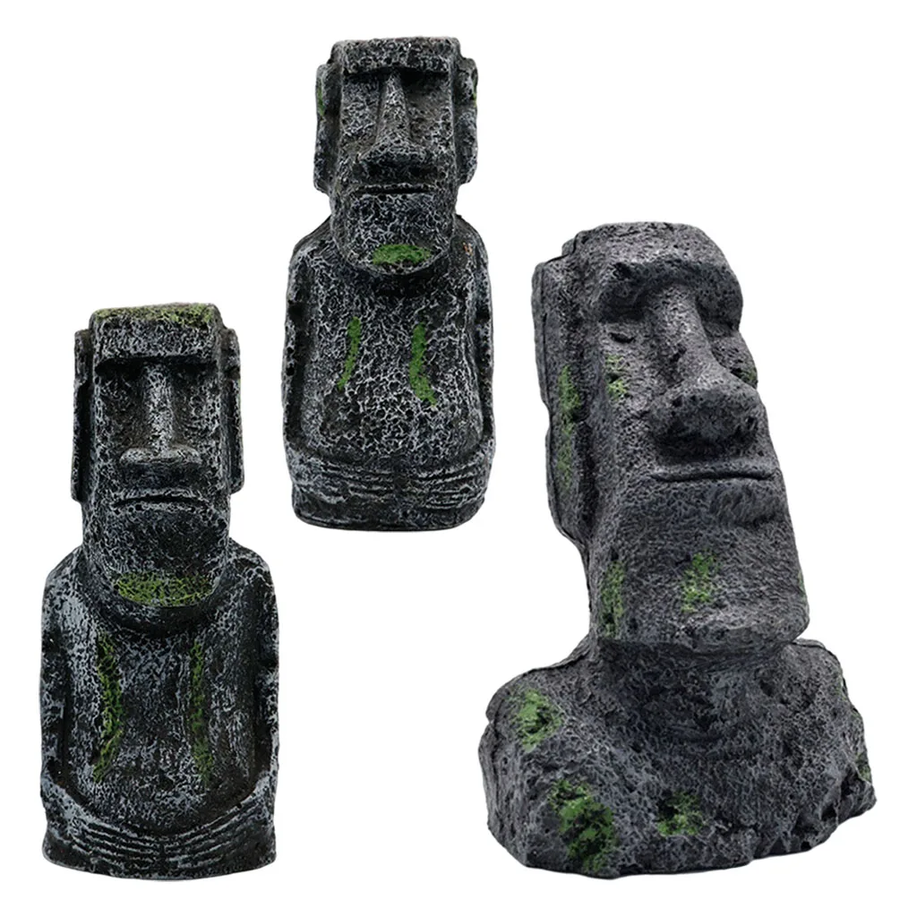 Aquarium Easter Island Head Ornaments 2