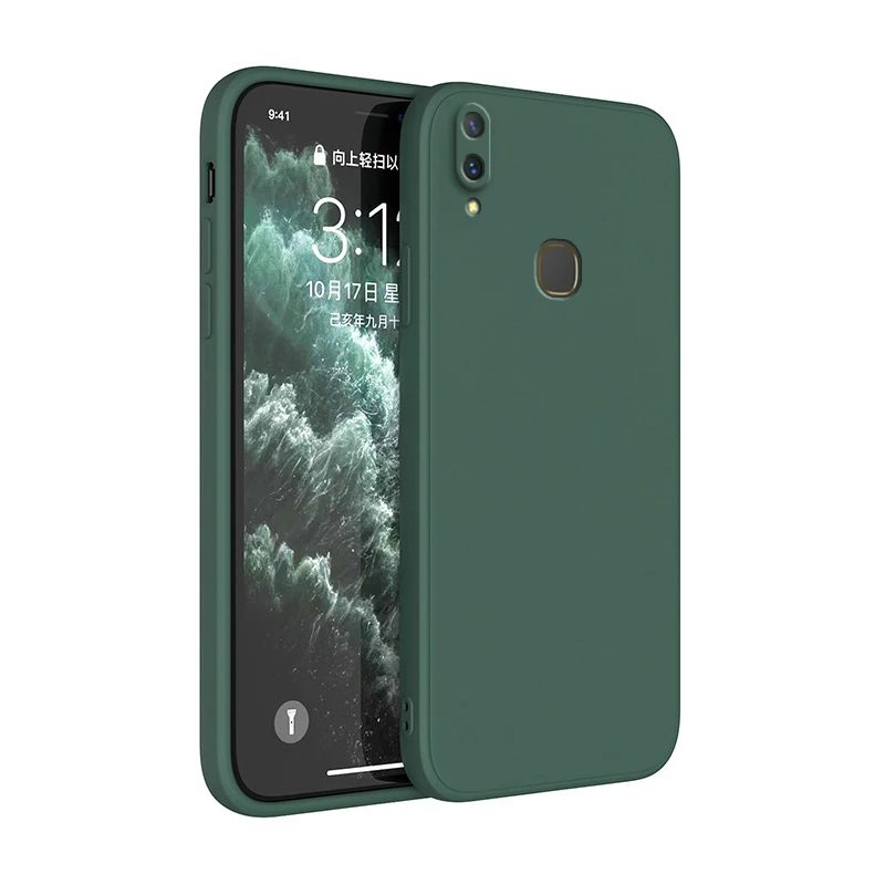 Sleek Square Liquid Silicone Protective Phone Case Cover