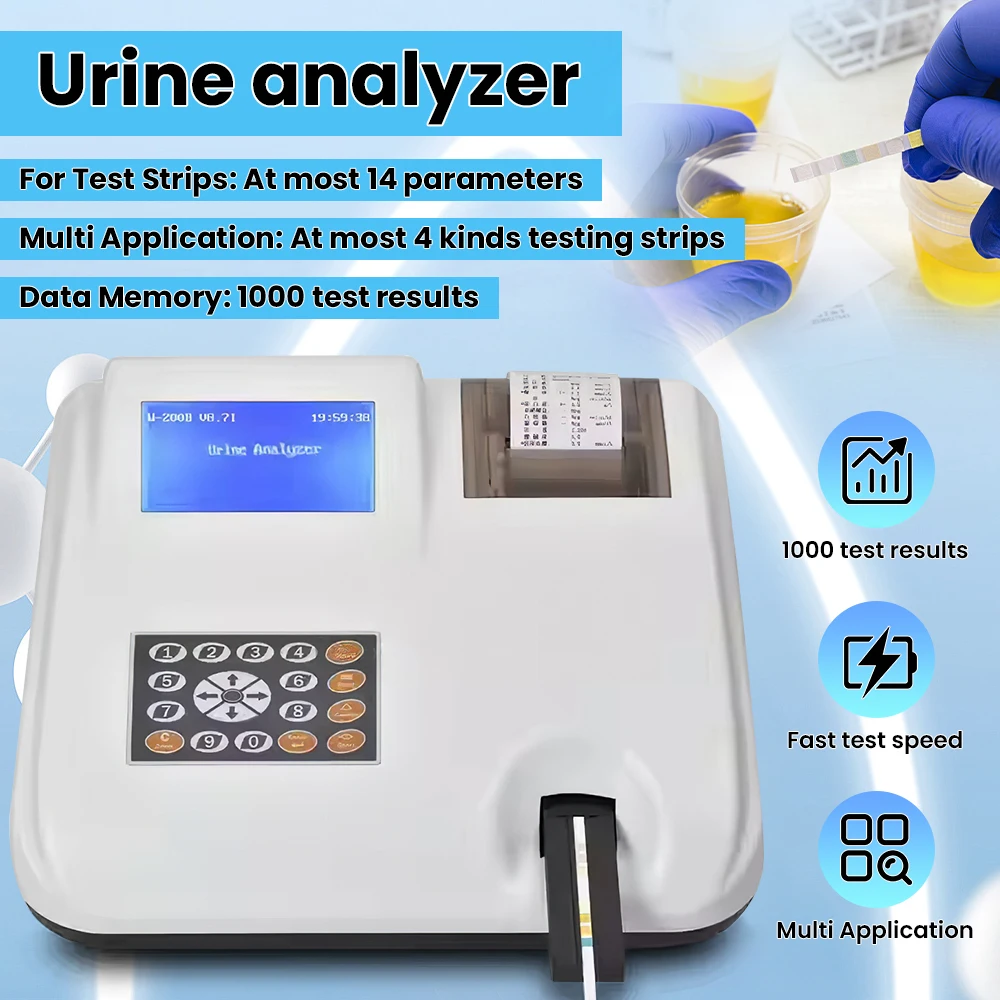 Veterinary Urine Analyzer 14 Parameters Veterinary Strips Built-in Thermal Print